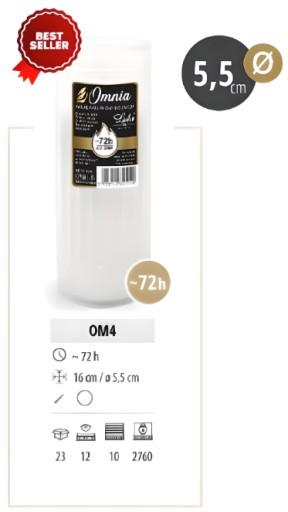 72 h parafínové vložky, výška 16 cm