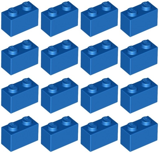 LEGO 3004 BRICK 1x2 modrá (12g) 16 ks.