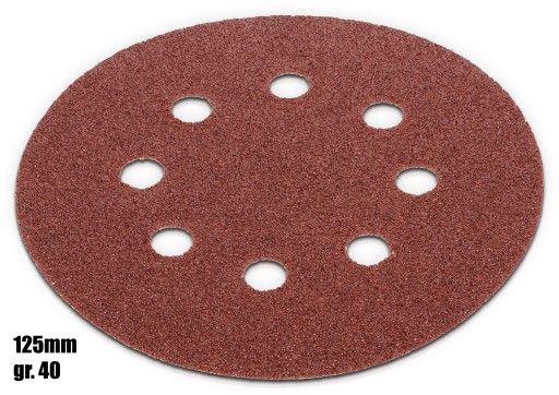 Kotúč brúsneho papiera na suchý zips 125mm gr 40 5 kusov