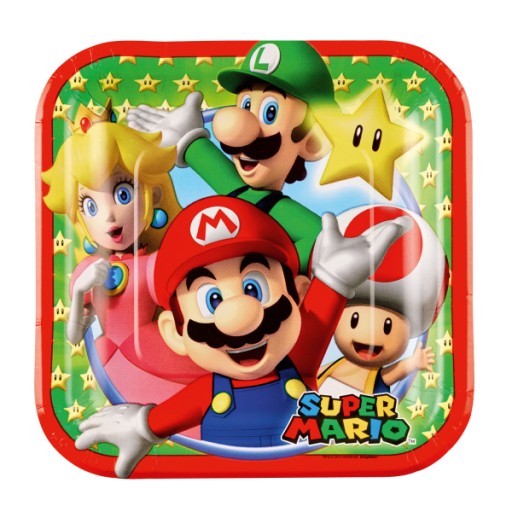 Papierové taniere Super Mario Bros 18 cm 8 ks.
