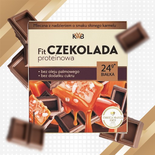 FIT Proteínová čokoláda 80g KWB mlieko s príchuťou slaného karamelu