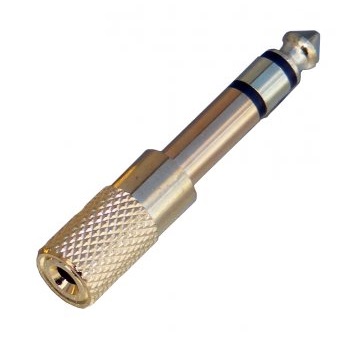 JACK adaptér 6,3 stupňová zástrčka / 3,5 zásuvka zlatá (0822