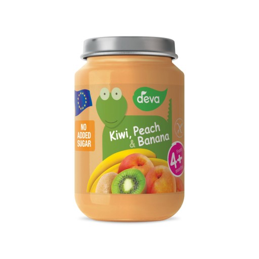 DEVA Dezert z kiwi a broskyne s banánom, 200g