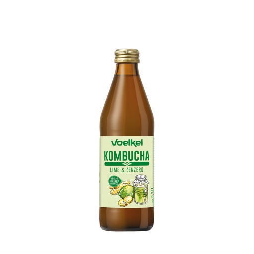 VOELKEL Kombucha limetka - zázvor (330ml) - BIO