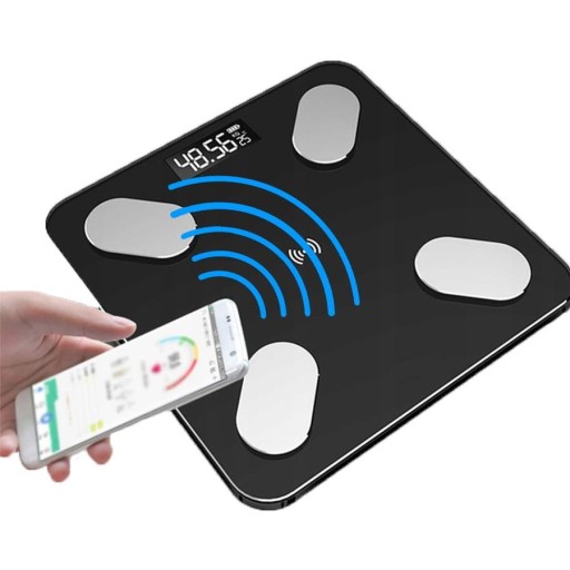 Kúpeľňová LCD váha, analytická, inteligentná, Bluetooth, digitálna, 180kg, 25v1