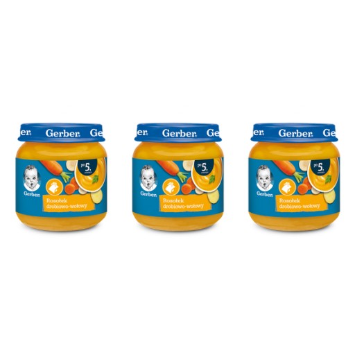 Gerber večera Kurací a hovädzí vývar 125 g