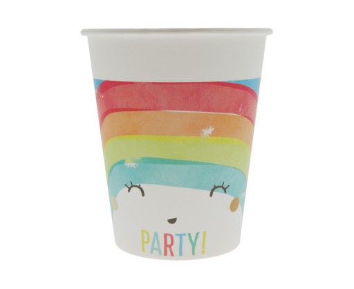 Plastové poháre s motívom dúhy 200ml 8ks.