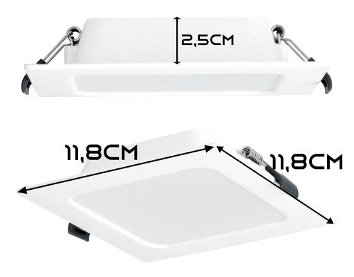 LED podhľadový panel pod omietku 6W štvorcový