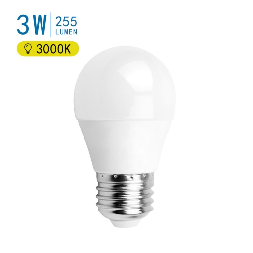 E27 LED G45 žiarovka 45mm guľa 3W malá 255Lm TEPLÁ biela 3000K WW