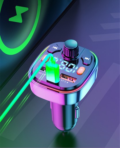 FM VYSIELAČ BLUETOOTH LED RGB MP3 SD BT FAST PD NABÍJAČKA 2xUSB QC 3.0