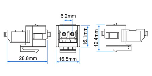 FIBER-OPTIC LC DUPLEX MultiMode optický konektor, typ KEYSTONE