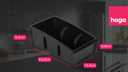 KUCHYŇSKÝ ORGANIZÁTOR NÁDOBA NA KORENIE PRIESTORY NA BYLINKY 25x15CM ČIERNA