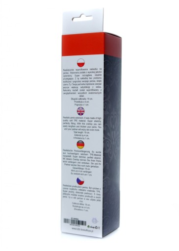 Predlžovač nahého penisu 19 cm. dlhá realistická séria Boss