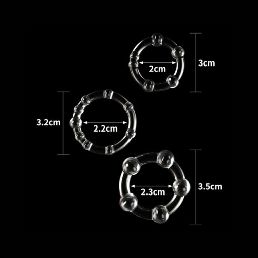 pohlavné krúžky ERECTION RINGS upínacie pre PENIS a SEMENNÍKY sada 3v1