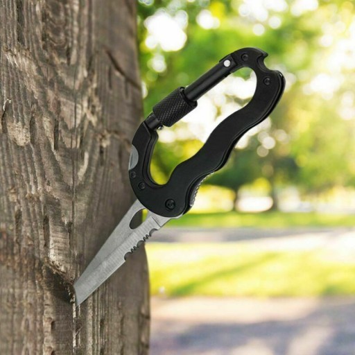 MULTITOOL OSTRÝ KARABÍNOVÝ Nôž 6V1 PREŽITIE