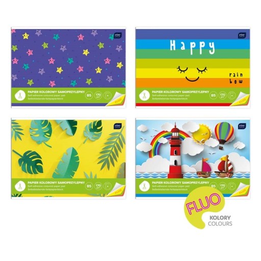 Farebný samolepiaci papier Fluo B5 170G 8K