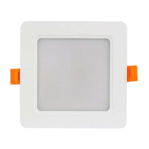 Štvorcový zapustený stropný panel 9W 230V biely