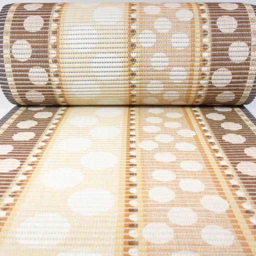 Kúpeľňová predložka STRIPES CIRCLES, béžová, protišmyková, 65x10