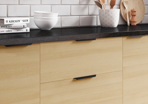 Nábytková úchytka GAMET US35, super matná čierna, 160 mm