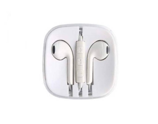 SLÚCHADLÁ DO UŠÍ S MIKROFÓNOM BIELY 3,5 mm KONEKTOR