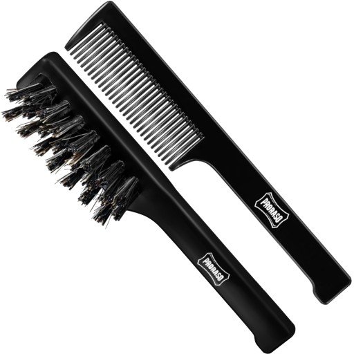 Proraso Moustache Comb & Beard Brush Set - sada štetcov na bradu a fúzy