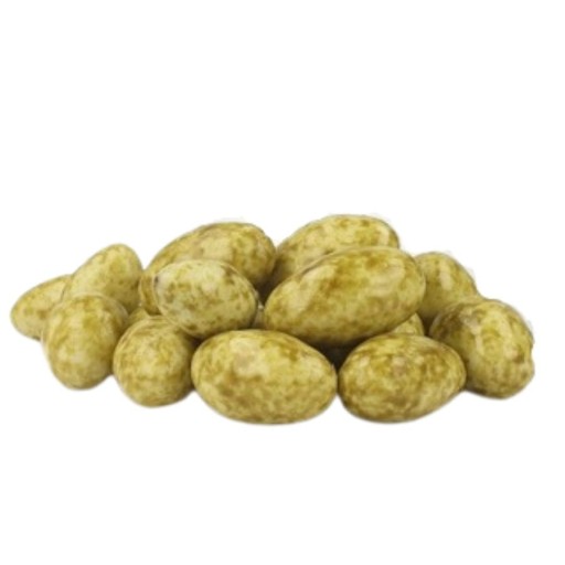 Mandle v bielej čokoláde so zeleným čajom 250