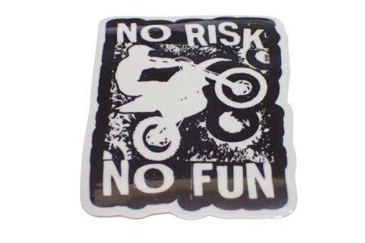 BEZ RIZIKA BEZ ZÁBAVY NÁLEPKA MOTOCROSS DAKAR 5 x 6,9 cm