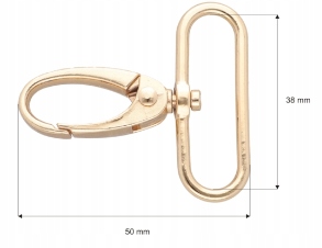 Kovová kľúčenka na zapínanie Lobster 38 mm zlatý zlatý krab