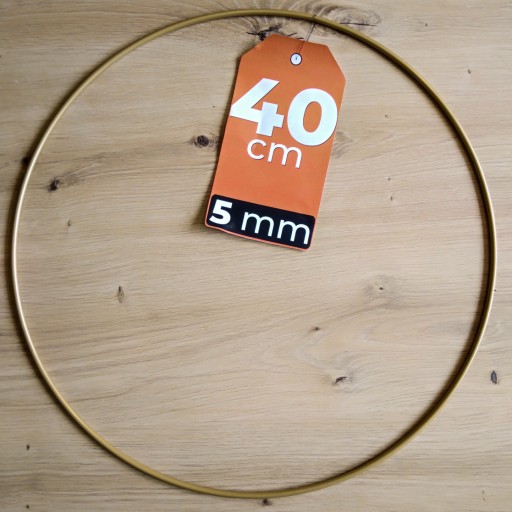SILNÝ kovový prsteň, MATNÝ ZLATÝ, 40 cm, 5 mm makramé