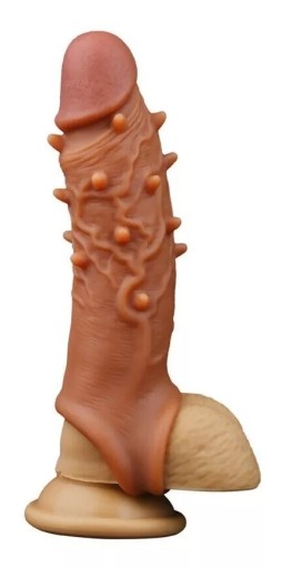 SILIKÓNOVÝ KRYT NA PENIS S ORIEŠKAMI NASADZOVAŤ NA SEMENNÍKY