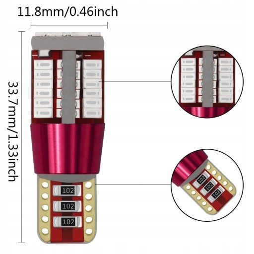 LED W5W T10 PARKOVÁ ŽIAROVKA 57 LED CANBUS 360°