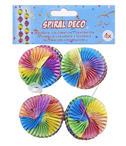 Ozdobná špirálová párty reťaz, 4 kusy