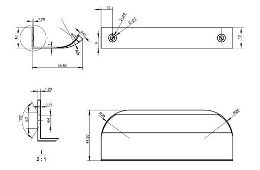 Strieborná hliníková hranová rukoväť - 256/276 mm UA02 AMIX