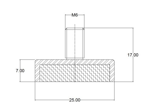 Držiak Magnetický vonkajší závit. UM 25 M6