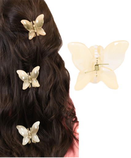 Spona Spona Spona BUTTERFLY pracka krab Krištáľová krémová dekorácia