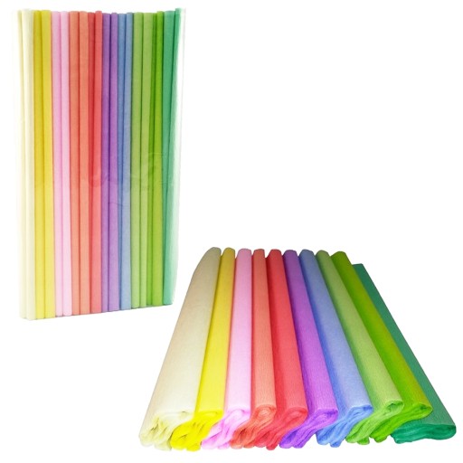 CRIPPED hodvábny papier PASTEL 50cm/200cm 10 FARIEB SDM