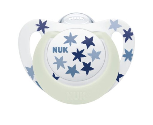 NUK SILIKÓNOVÉ SOATKY ANATOMICAL STAR NIGHT 6-18M 2KS + PUZDRO