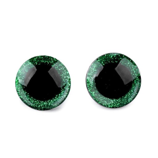 GLITTER GREEN MASCOT EYES 20mm