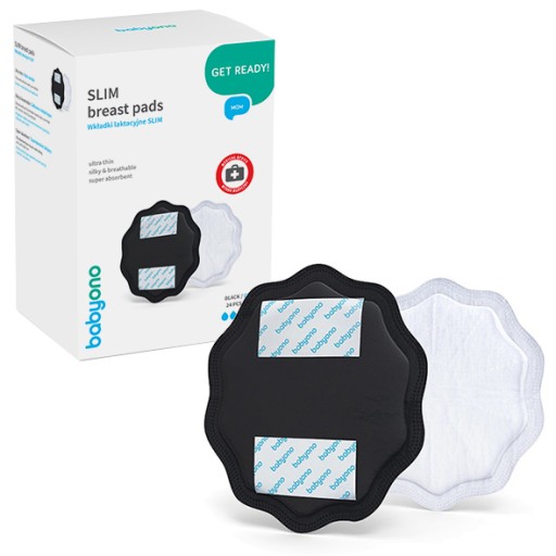 BABYONO PRIPRAVTE SI LAKTAČNÉ VLOŽKY SLIM BLACK 24 KS. ULTRA TENKÝ ABSORBENT