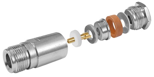 Zásuvka N 50Ohm, skrútená na kábel RG-58