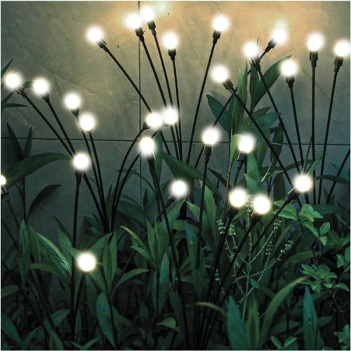 Studená biela solárna lampa dekorácia terasa balkón záhrada 6LED gule P-376