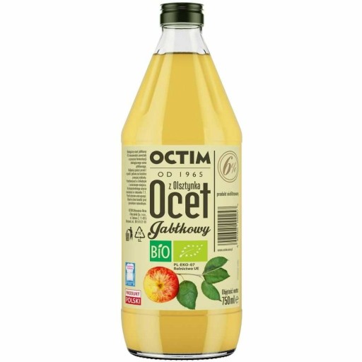 Poľský jablčný ocot 6% nefiltrovaný nepasterizovaný organický 750 ml Octim