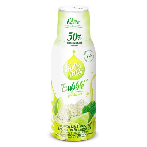 FruttaMax sirup limetkový s mätou a bazou 500ml Koncentrát na 12l vody