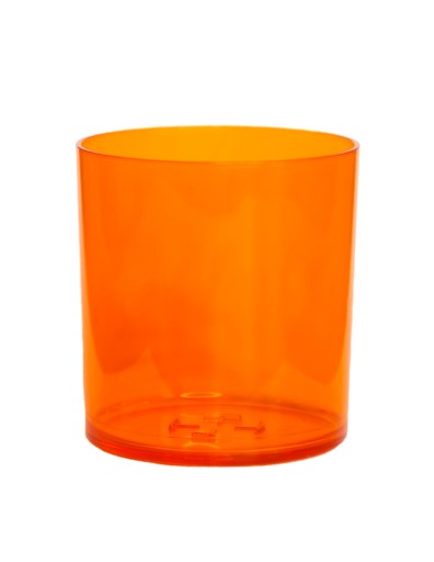 PC nádoba na pohár na nalievanie sviečok 280 ml oranžová transparentná - 1 ks.