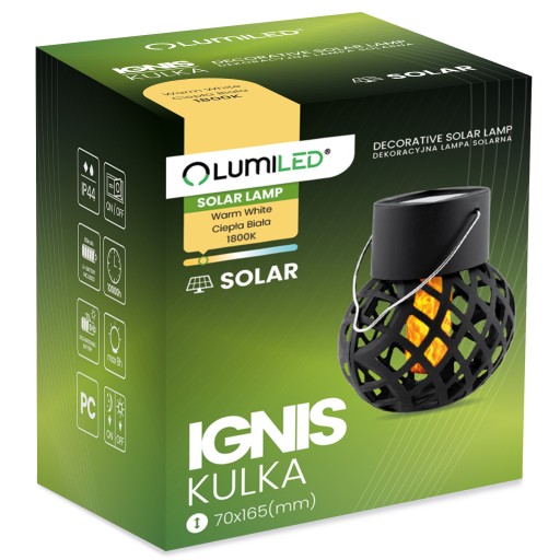 LED solárna lampa guľová lampa 7cm IGNIS záhradná lampa IP44 1800K