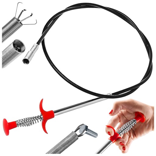 PRUŽINOVÝ FLEXIBILNÝ UCHOVÁVAČ PRE SKRUTKY A ZÁCHRANY ODVODNÉHO POTRUBIA 60 cm KOV