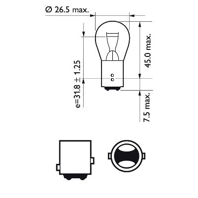 PHILIPS - VISION - ŽIAROVKY P21/5W 12V - DUOBLISTER