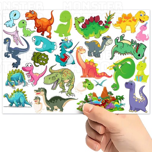 UMÝVAJÚCE DOČASNÉ TETOVANIE PRE DETI DETI DINOSAURY ORIGINÁLNE DIZAJNY