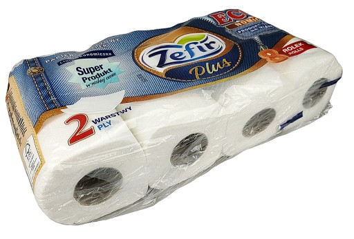Toaletný papier Zefir biely, 2 vrstvy, 8 roliek