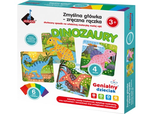 Penová MOZAIKA Scrapbook NÁLEPKY Dinosaury 4 obrázky Clever Head